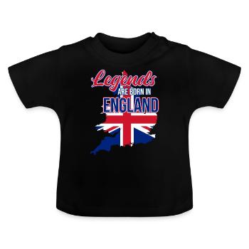 England - Baby Organic T-Shirt with Round Neck - black - Front