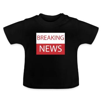 BREAKING NEWS - Baby Bio-T-Shirt mit Rundhals - Schwarz - Vorne