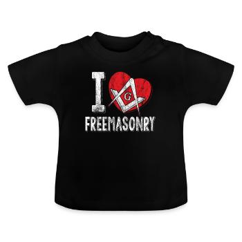 Franc-maçonnerie cadeau d’amour - T-shirt bio col rond Bébé - noir - Devant