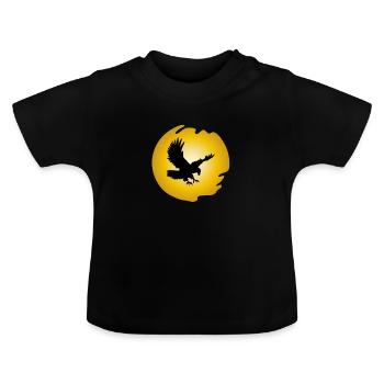 Flying Eagle in the Sky Eagle Bird of Prey Wing - Baby Organic T-Shirt with Round Neck - black - Front