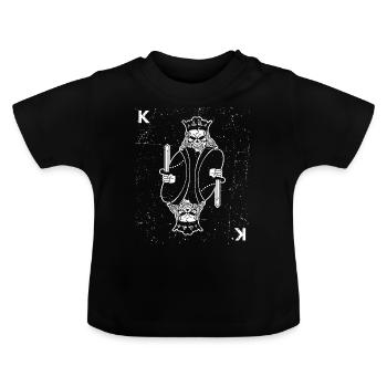 König Totenkopf Spielkarte Poker Karte Geschenk - Baby Bio-T-Shirt mit Rundhals - Schwarz - Vorne
