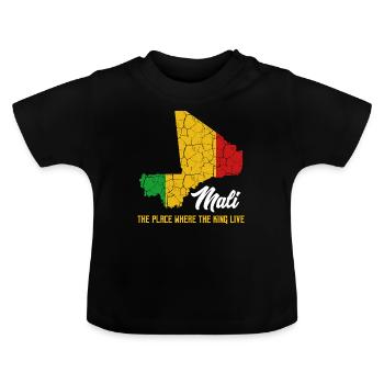 Mali - T-shirt bio col rond Bébé - noir - Devant