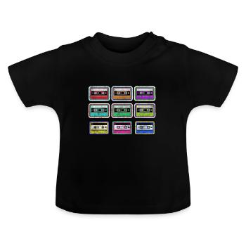 Kassette Tape - Baby Bio-T-Shirt mit Rundhals - Schwarz - Vorne