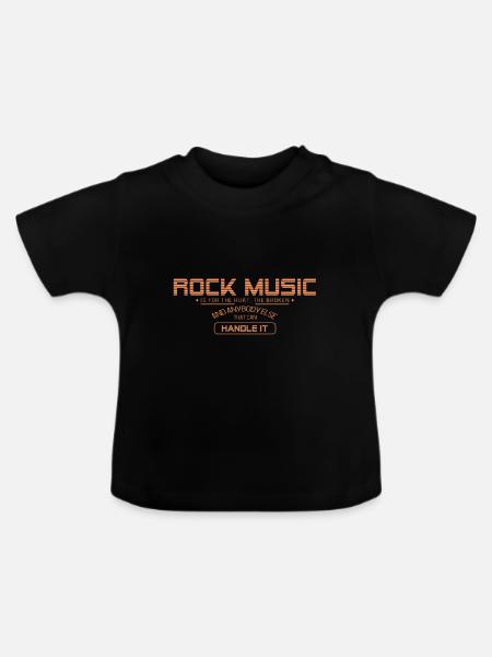 Musique rock - T-shirt bio col rond Bébé - noir