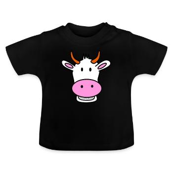 vache qui rit - T-shirt bio col rond Bébé - noir - Devant