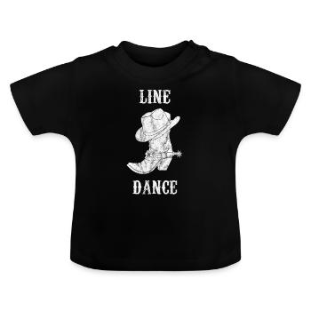 Linedance - Linedancer - Bottes Cowboy Pays - T-shirt bio col rond Bébé - noir - Devant