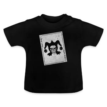 Joker Skull Carte à Jouer Carte Poker Cadeau - T-shirt bio col rond Bébé - noir - Devant
