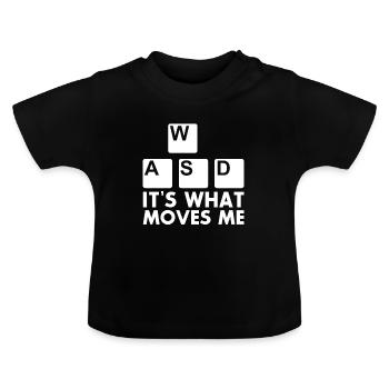 WASD - Claviers Claviers Gamer Geek Drôle - T-shirt bio col rond Bébé - noir - Devant