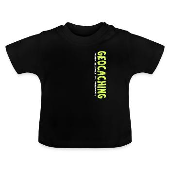 Geocaching hobby becomes too passionate gift - Baby Organic T-Shirt with Round Neck - black - Front