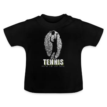 Joueur de tennis DNA - T-shirt bio col rond Bébé - noir - Devant