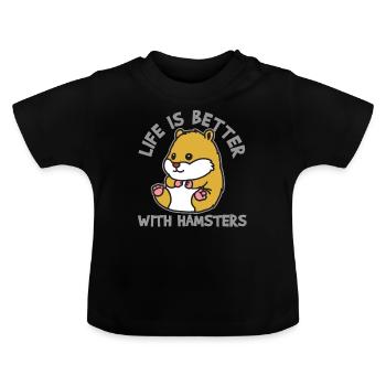 Hamster hamster - T-shirt bio col rond Bébé - noir - Devant