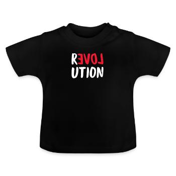 Liebe Love Revolution - Baby Bio-T-Shirt mit Rundhals - Schwarz - Vorne
