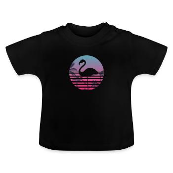 Flamingo - T-shirt bio col rond Bébé - noir - Devant