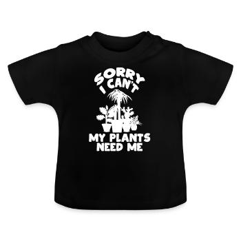 Meine Pflanzen - Baby Bio-T-Shirt mit Rundhals - Schwarz - Vorne