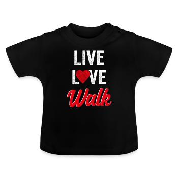 Nordic Walking - Baby Bio-T-Shirt mit Rundhals - Schwarz - Vorne