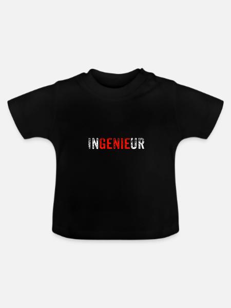 Ingenieur - Baby Bio-T-Shirt mit Rundhals - Schwarz