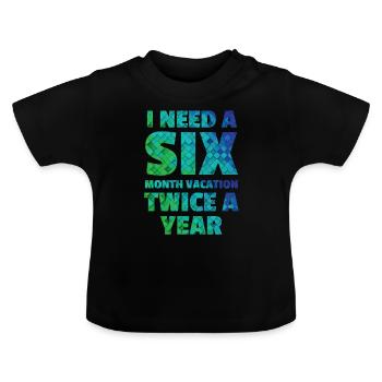 Vacation - Baby Organic T-Shirt with Round Neck - black - Front