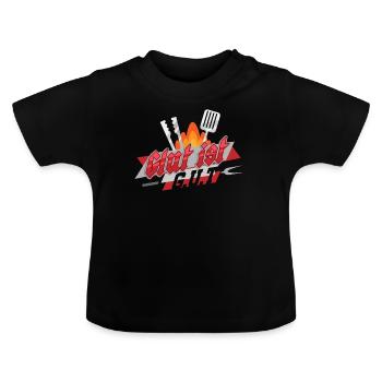 Grillmeister Glut ist gut - Baby Bio-T-Shirt mit Rundhals - Schwarz - Vorne