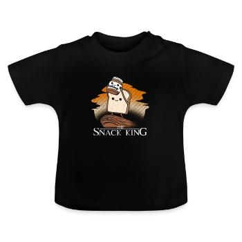 The Snack King Tostbrot Choco Chocolate Gift - Baby Organic T-Shirt with Round Neck - black - Front