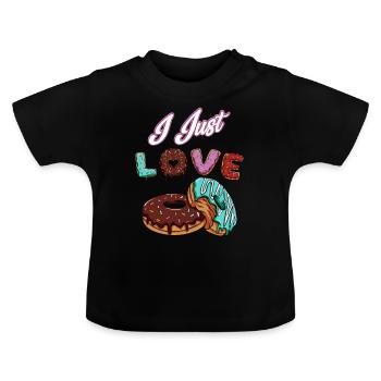 donut - Baby Organic T-Shirt with Round Neck - black - Front