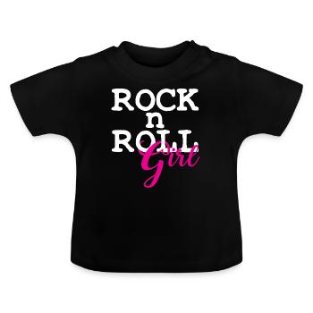 Rock'n'Roll - T-shirt bio col rond Bébé - noir - Devant