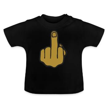 Mittelfinger Emoji - Baby Bio-T-Shirt mit Rundhals - Schwarz - Vorne