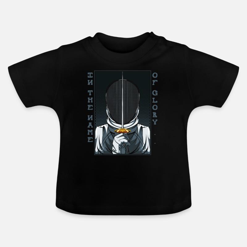 L’escrime - T-shirt bio col rond Bébé - noir