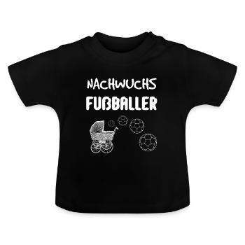 Naissance idée cadeau cadeau footballeur football - T-shirt bio col rond Bébé - noir - Devant