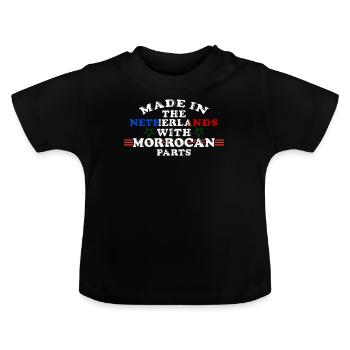 Niederlande Marokko Herkunft Land - Geschenk - Baby Bio-T-Shirt mit Rundhals - Schwarz - Vorne