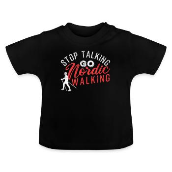 Nordic Walking - Baby Organic T-Shirt with Round Neck - black - Front