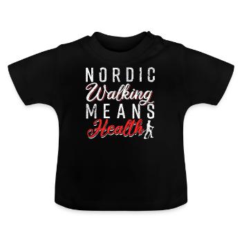 Nordic Walking - Baby Organic T-Shirt with Round Neck - black - Front