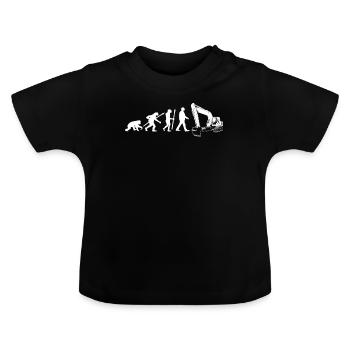 Evolution Bagger Baggerfahrer - Baby Bio-T-Shirt mit Rundhals - Schwarz - Vorne