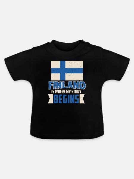 Finnland - Baby Bio-T-Shirt mit Rundhals - Schwarz