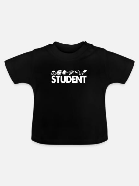 Student - Baby Bio-T-Shirt mit Rundhals - Schwarz
