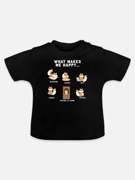 Eichhörnchen - Introvert - Eichkätzchen - Geschenk - Baby Bio-T-Shirt mit Rundhals - Schwarz