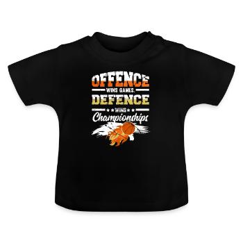 Basketball Basketballer Defence - Baby Organic T-Shirt with Round Neck - black - Front