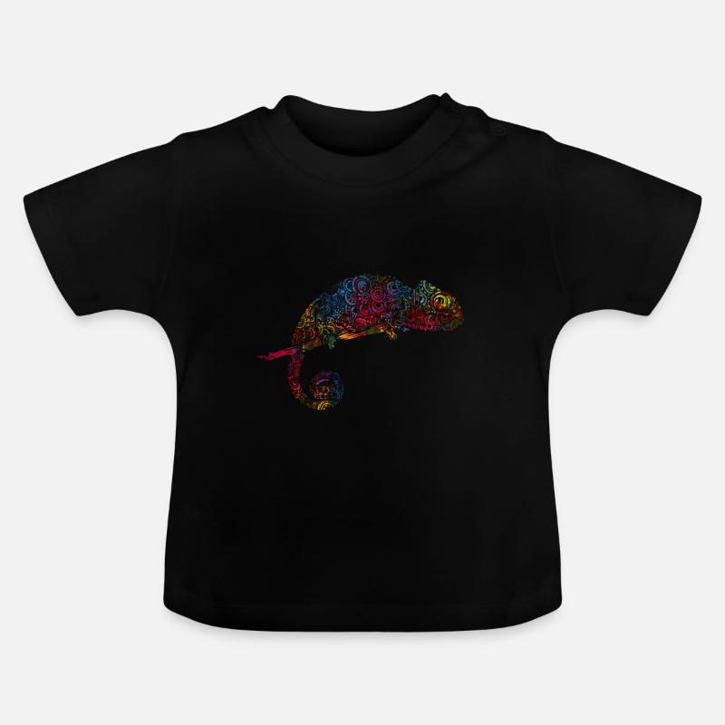 Changement de couleur caméléon - T-shirt bio col rond Bébé - noir