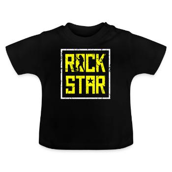 Guitarist rock guitar - Baby Organic T-Shirt with Round Neck - black - Front