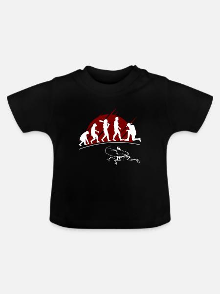 Evolution Archäologe - Baby Bio-T-Shirt mit Rundhals - Schwarz