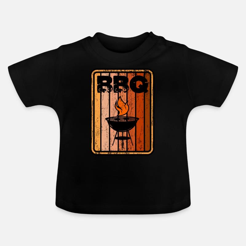 Signe de barbecue - T-shirt bio col rond Bébé - noir