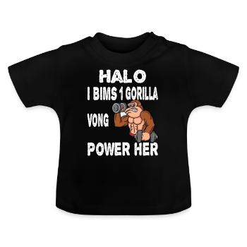 I Pumice 1 Gorilla Vong Power her - Baby Organic T-Shirt with Round Neck - black - Front
