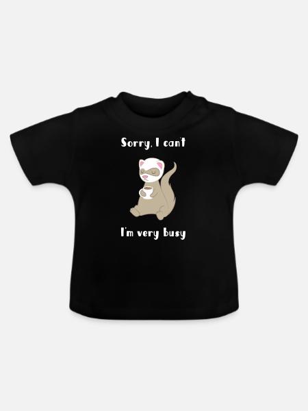 Frettchen - Frett - Sarkasmus - Sarkastisch - Baby Bio-T-Shirt mit Rundhals - Schwarz