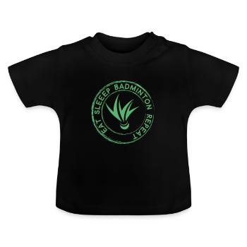 Badminton Badminton Badminton Badminton - Baby Bio-T-Shirt mit Rundhals - Schwarz - Vorne