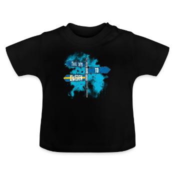 Suède - T-shirt bio col rond Bébé - noir - Devant