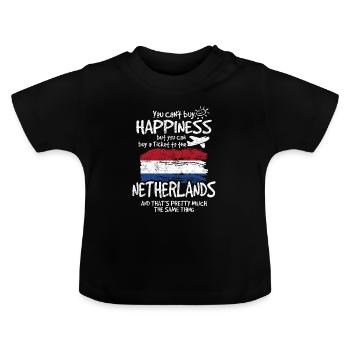Netherlands - Baby Organic T-Shirt with Round Neck - black - Front