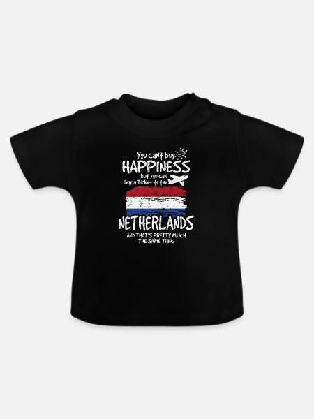 Niederlande - Baby Bio-T-Shirt mit Rundhals - Schwarz