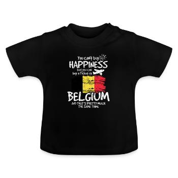 Belgium - Baby Organic T-Shirt with Round Neck - black - Front