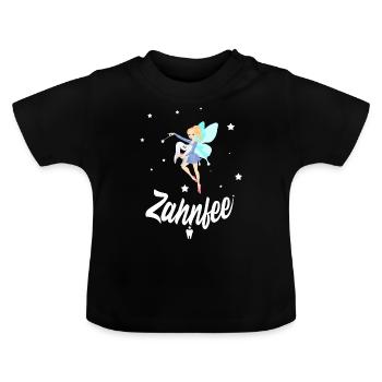 Zahnfee Zahn Magisch - Baby Bio-T-Shirt mit Rundhals - Schwarz - Vorne