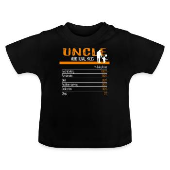 Ingrédients Oncle - T-shirt bio col rond Bébé - noir - Devant