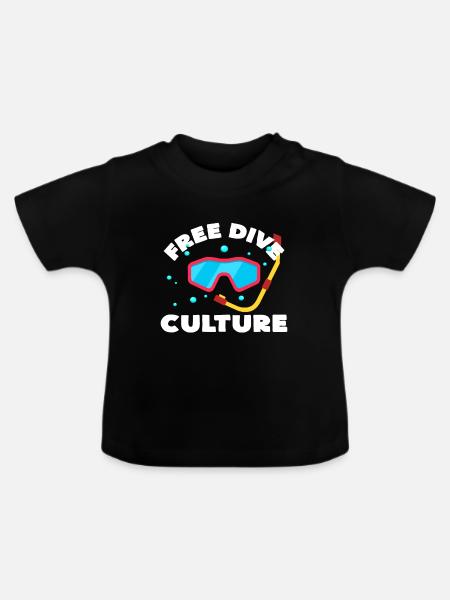 Freitauchen - Baby Bio-T-Shirt mit Rundhals - Schwarz